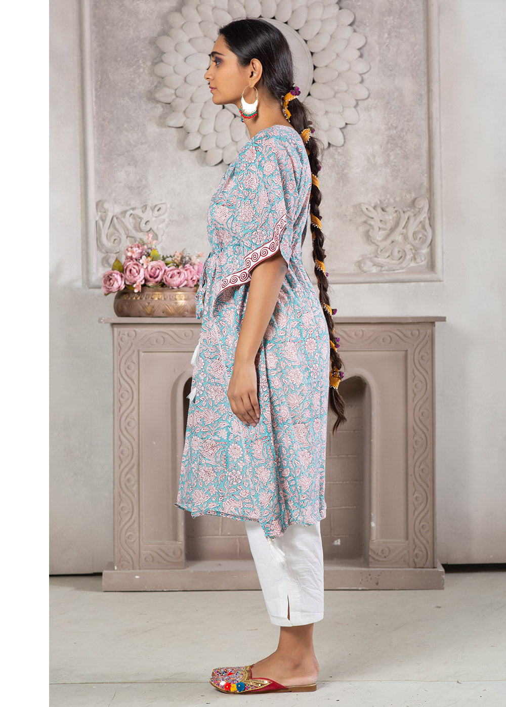 Reem Hand Block Cotton Kaftan